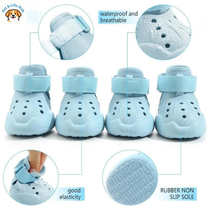 Dog Shoes Sandals for Hot Pavement Outdoor Non-Slip Waterproof Dog Boots Booties for Winter Snow & Summer Hot Weather