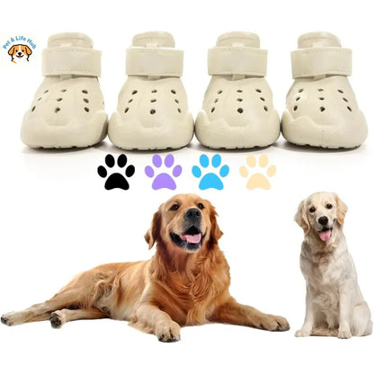 Dog Shoes Sandals for Hot Pavement Outdoor Non-Slip Waterproof Dog Boots Booties for Winter Snow & Summer Hot Weather