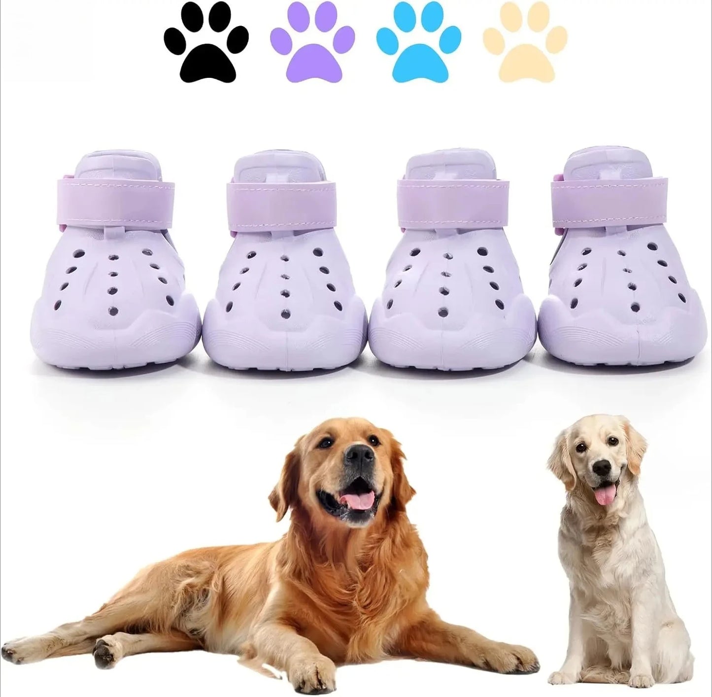 Dog Shoes Sandals for Hot Pavement Outdoor Non-Slip Waterproof Dog Boots Booties for Winter Snow & Summer Hot Weather